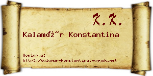 Kalamár Konstantina névjegykártya